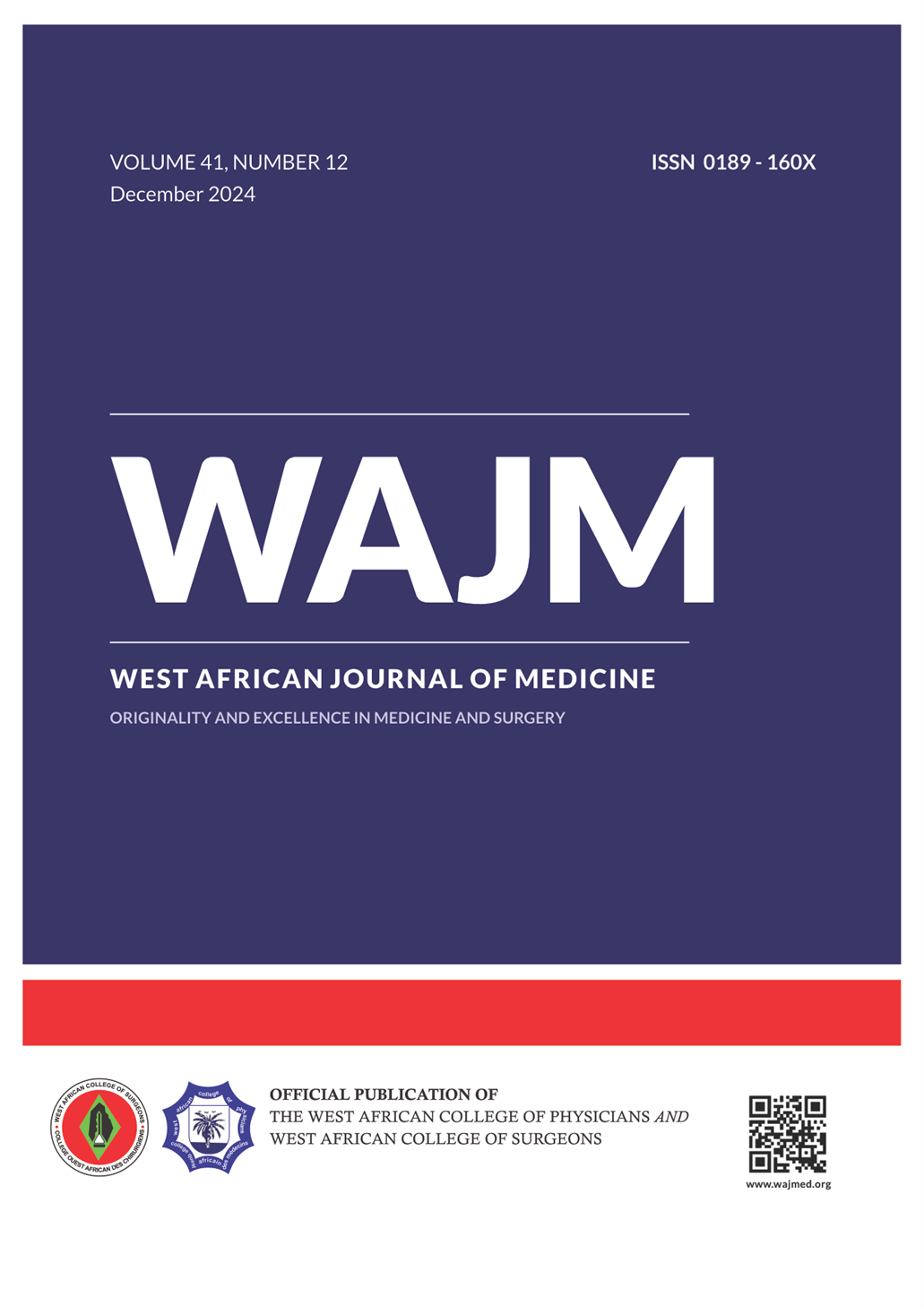 					View Vol. 41 No. 12 (2024):  The West African Journal of Medicine
				